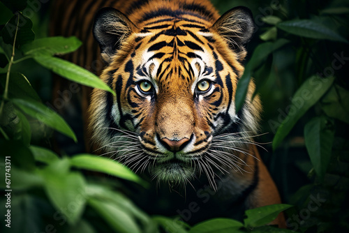 Adult wild beautiful tiger walking and hunting in nature © Ksenia Belyaeva