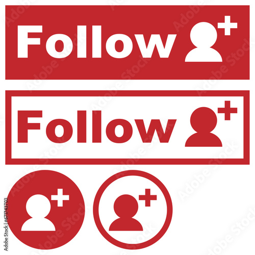 Followアイコンセット 赤