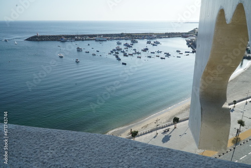 view of the sea and the harbor  photo