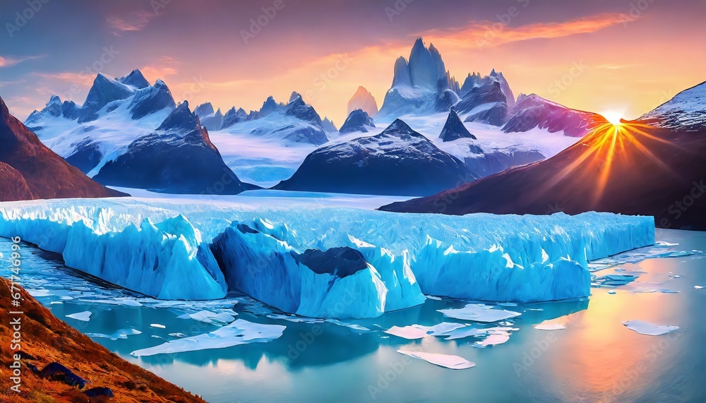 Glacial north pole landscape - obrazy, fototapety, plakaty 