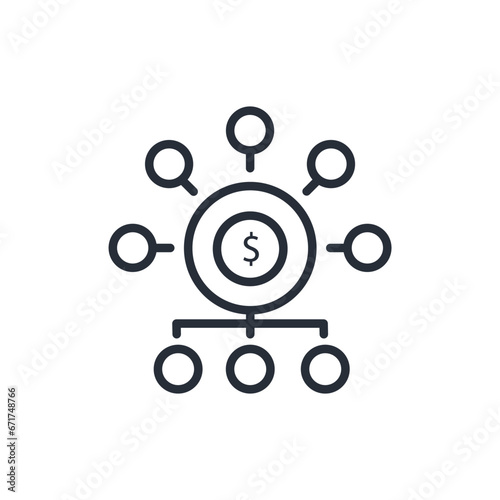 budget icon. vector.Editable stroke.linear style sign for use web design logo.Symbol illustration.