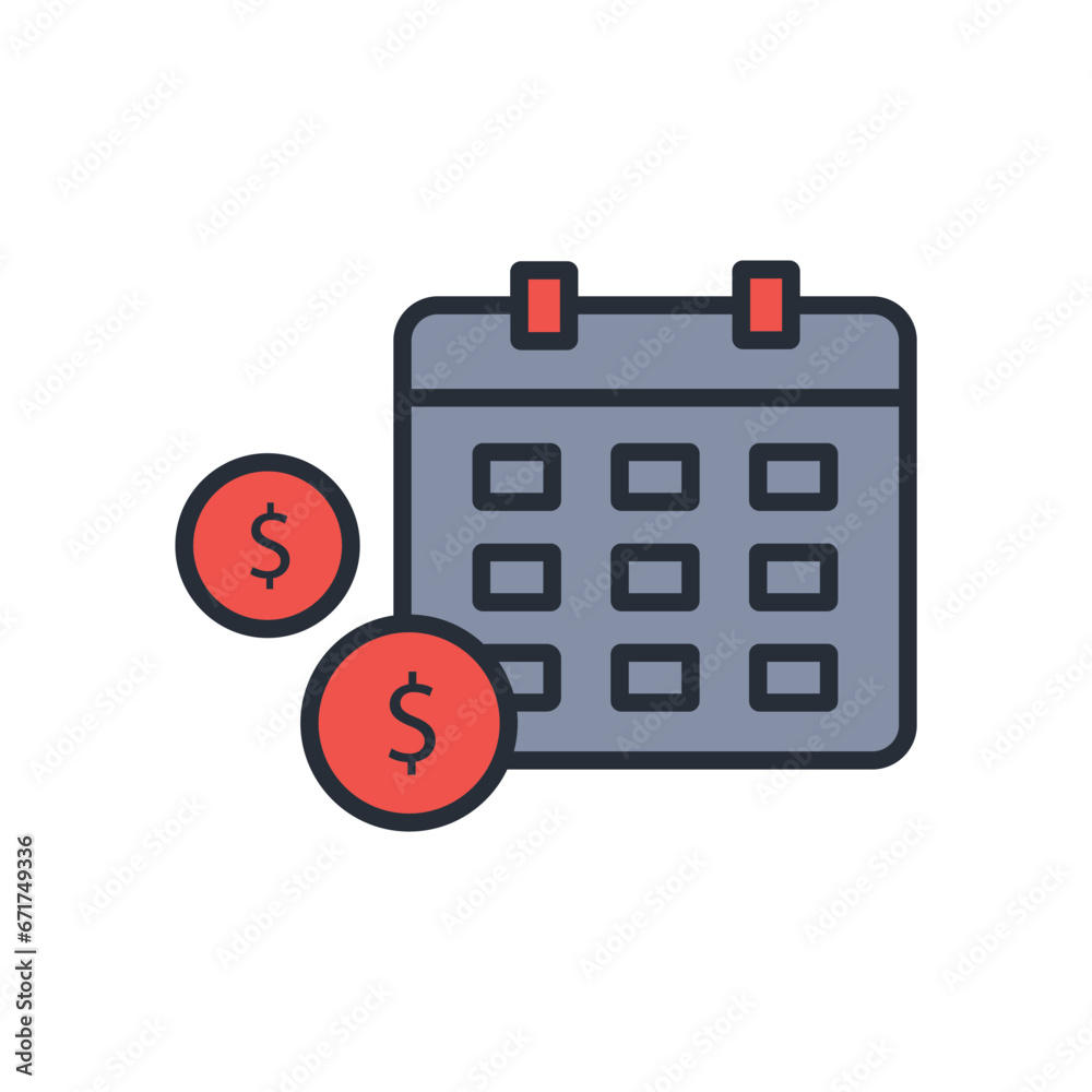 fiscal year icon. vector.Editable stroke.linear style sign for use web design,logo.Symbol illustration. fiscal year icon. vector.Editable stroke.linear style sign for use web design,logo.Symbol illustration.