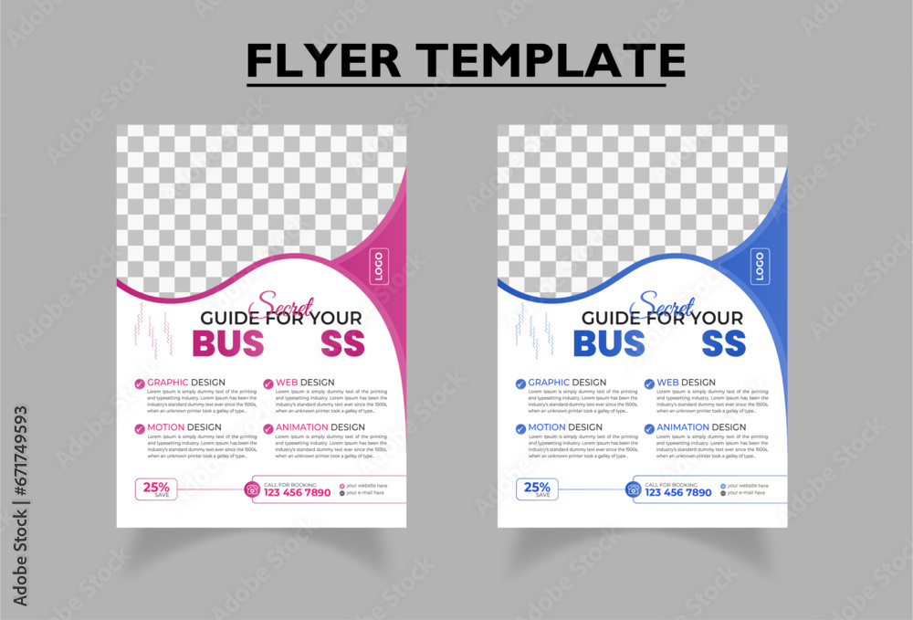 Clean and Creative abstract business Flyer Template | Business flyer for corporate office, various business, IT agency, IT school | Pink , Blue colors | Use of gradients | Clean and Creative abstract business Flyer Template | Business flyer for corporate office, various business, IT agency, IT school | Pink , Blue colors | Use of gradients |