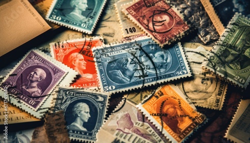 Photo of a Colorful Stack of Stamps with Unique Designs