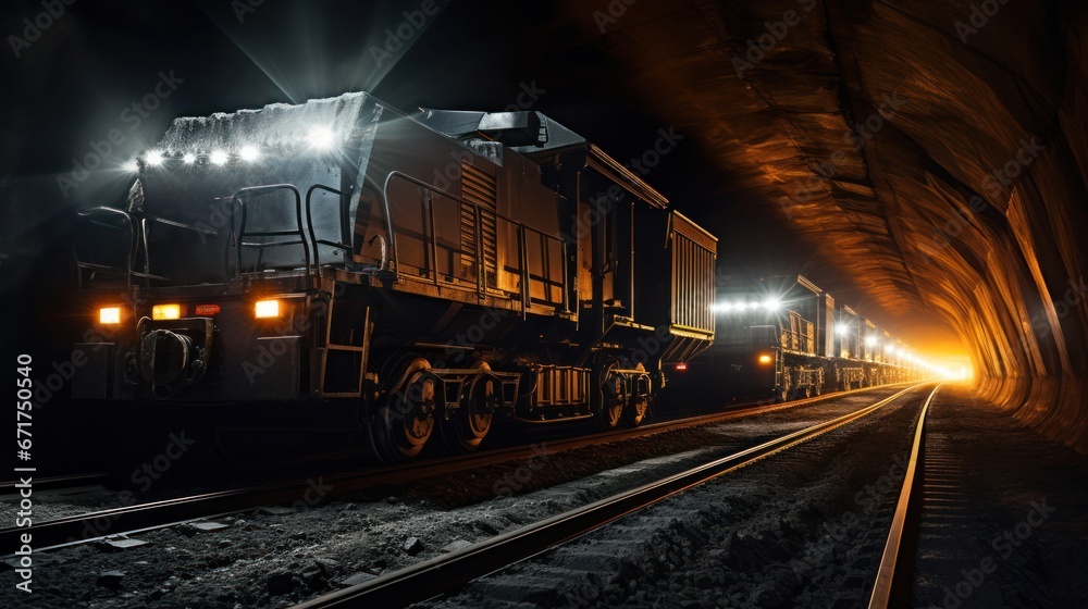 Naklejka premium Drum truck at mine for transport