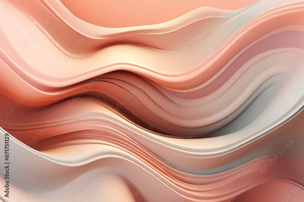 Soft color wavy background with paper cut style Soft color wavy background with paper cut style