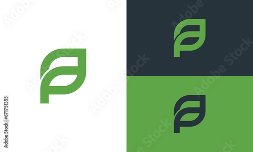 collection of initials pa in the form of leaves, simple and elegant vector design logos