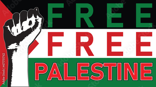 Save Gaza banner design for protest. We stand with Palestine. Free Free Palestine