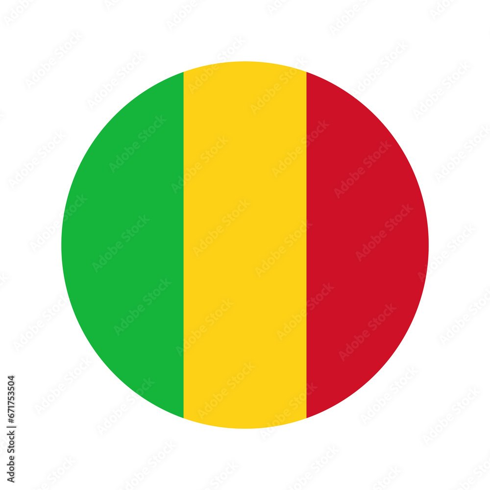 Mali flag simple illustration for independence day or election