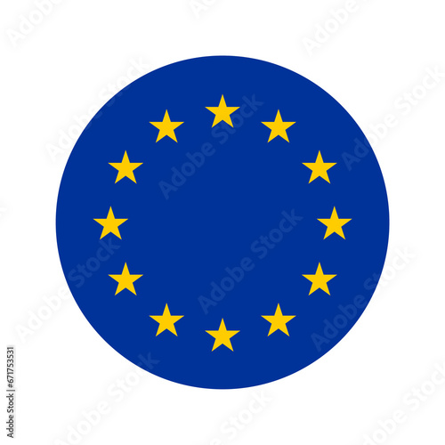 European Union flag with blue background and yellow stars