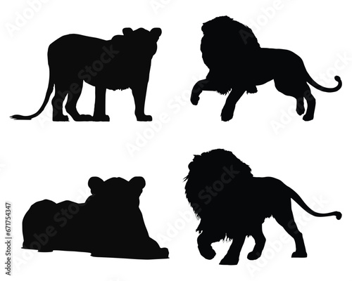 Lion Silhouette. Lion Vector Illustration. Lion Artwork.