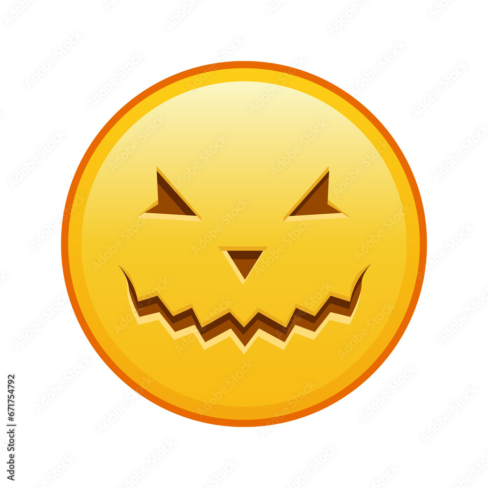 Scary halloween face Large size of yellow emoji smile