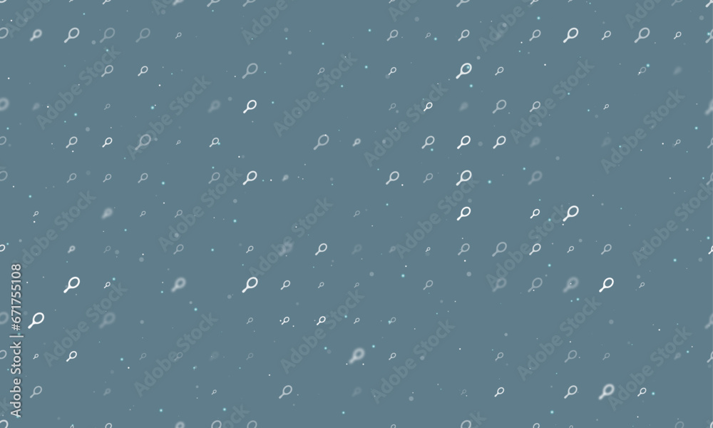 Seamless background pattern of evenly spaced white tennis symbols of different sizes and opacity. Vector illustration on blue grey background with stars Seamless background pattern of evenly spaced white tennis symbols of different sizes and opacity. Vector illustration on blue grey background with stars