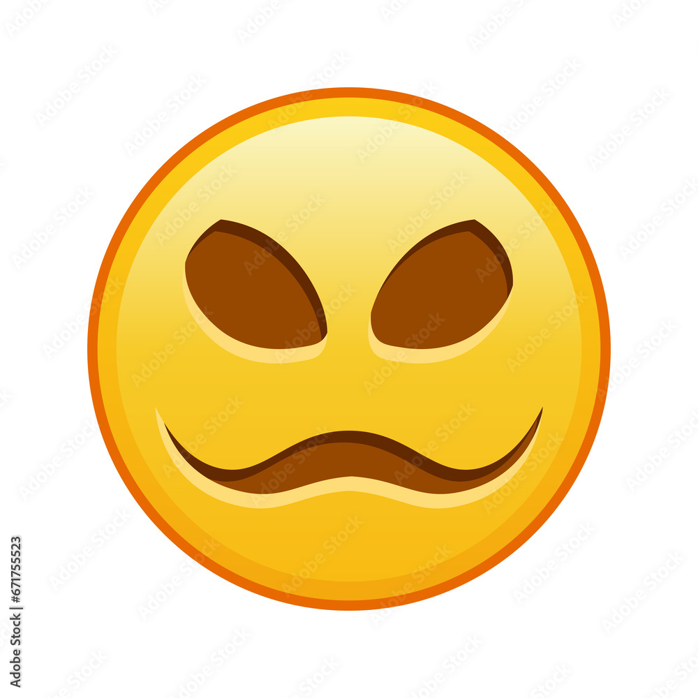 Fototapeta premium Scary halloween face Large size of yellow emoji smile