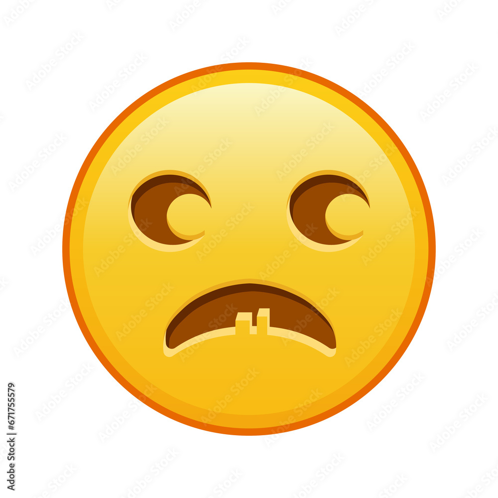 Fototapeta premium Scary halloween face Large size of yellow emoji smile