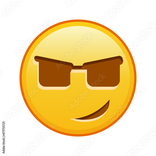 Fotografija Smiling face in sunglasses Large size of yellow emoji smile