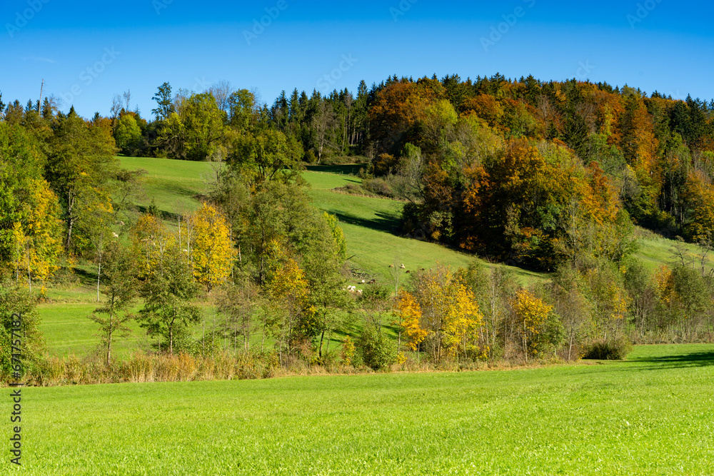 Die schöne Farbenfrohe Herbstnatur in Bayern 