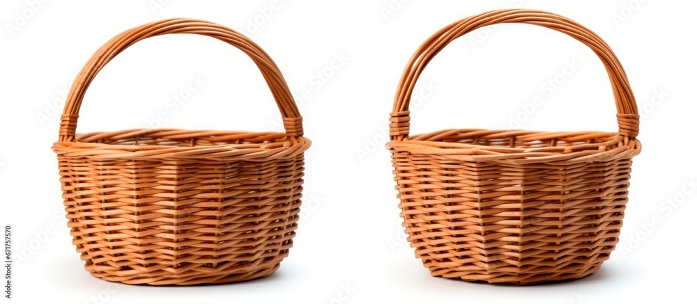 The empty basket made of wicker can be viewed from two different perspectives