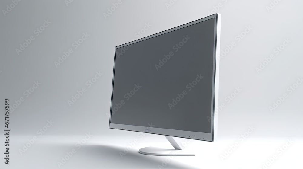 Monitor blank screen mockup with white background, Realistic monitor 3D model Monitor blank screen mockup with white background, Realistic monitor 3D model
