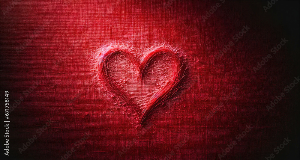 Valentine's Day concept with red heart shape in the middle red textured background Valentine's Day concept with red heart shape in the middle red textured background