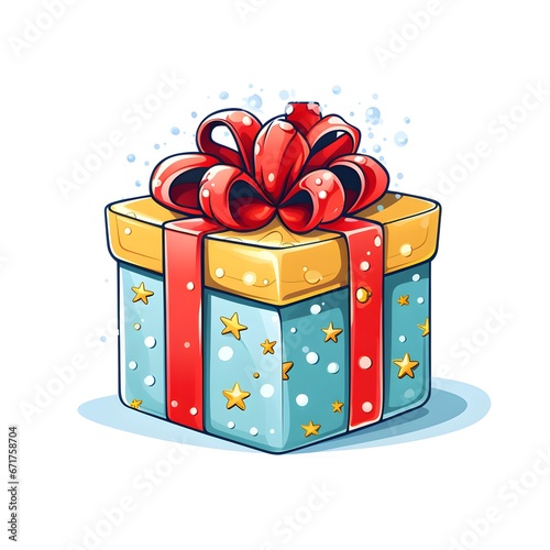 Charming Christmas Gift Box Illustrations on White Background
