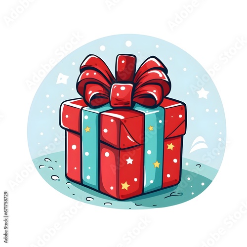 Charming Christmas Gift Box Illustrations on White Background