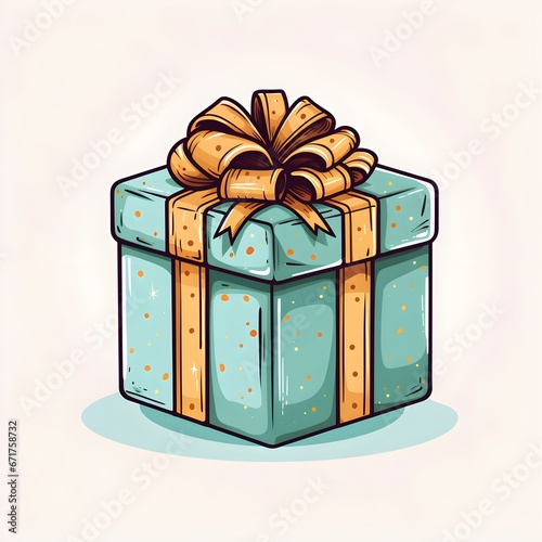 Charming Christmas Gift Box Illustrations on White Background