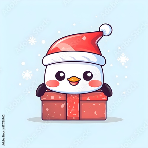 Charming Christmas Gift Box Illustrations on White Background