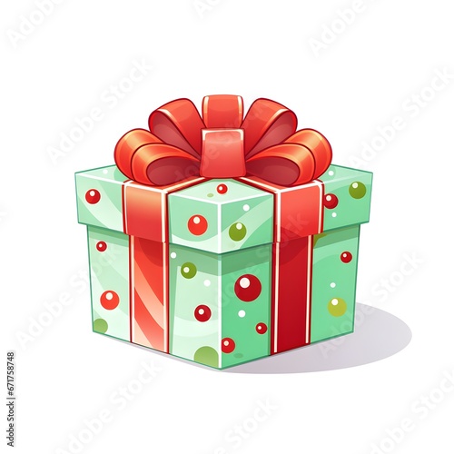 Charming Christmas Gift Box Illustrations on White Background