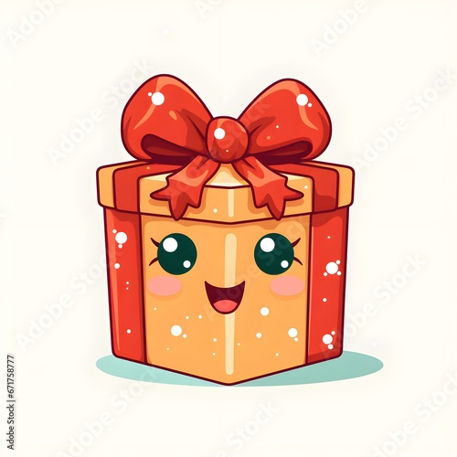 Charming Christmas Gift Box Illustrations on White Background