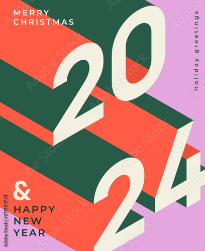2024 abstract poster vector concept