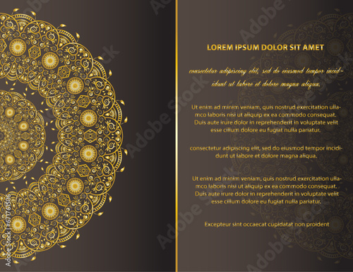 Beautiful golden royal decorative card background design vector