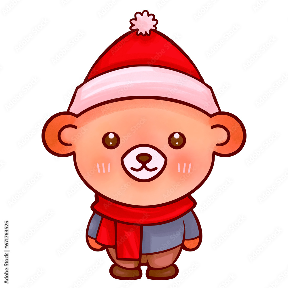 santa claus cartoon, animal Christmas, bear cartoon 