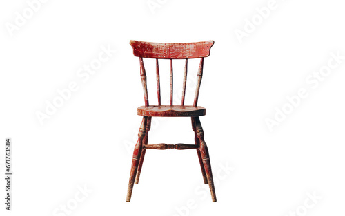 red wooden chair isolated