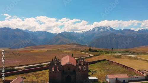 Landscapes of the city of Yucay, capital of the district of Yucay in the province of Urubamba, Peru. photo