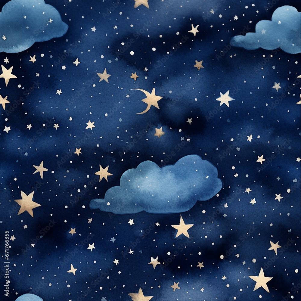 Acid Washed Starry Night Sky Pattern