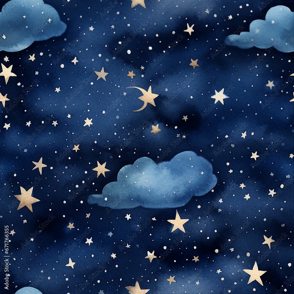 Fototapeta premium Acid Washed Starry Night Sky Pattern