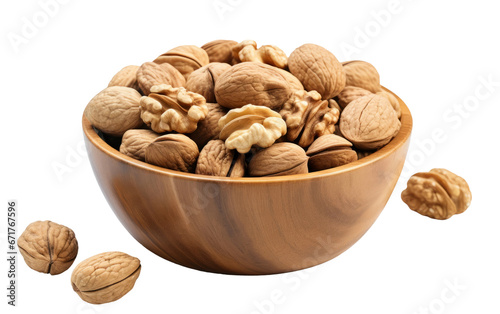 walnuts in a bowl isolated