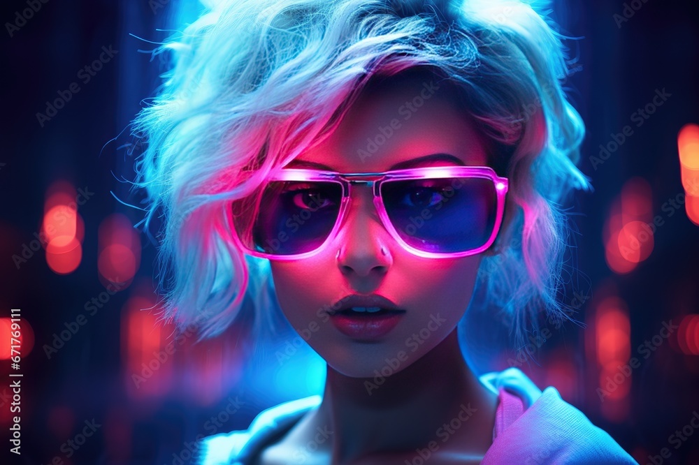 Portrait of a beautiful young woman in stylish sunglasses. Beauty, fashion. Optics style.