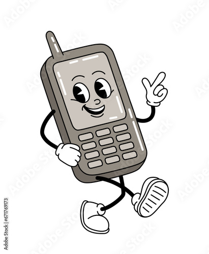 Cute retro character vector concept