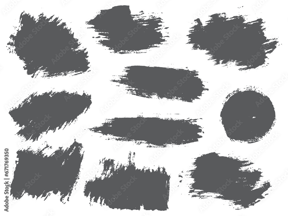 Bundle of black paint ink brush stroke line Bundle of black paint ink brush stroke line