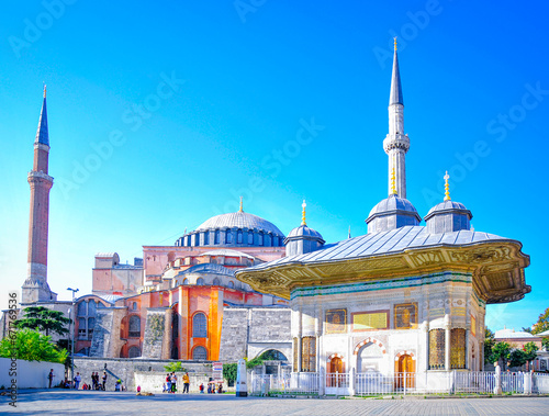 3. Ahmet Fountain and Hagia Sophia Mosque. photo