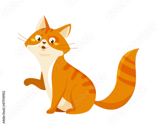 Cute orange cat vector