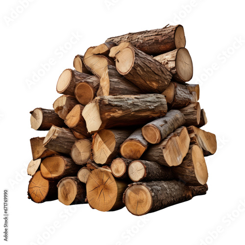stack of firewood isolated