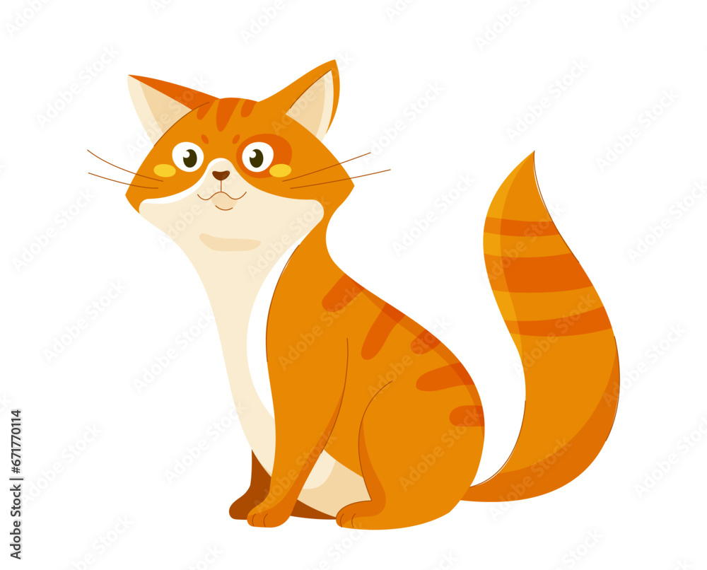 Obraz premium Cute orange cat vector