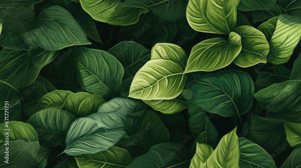  a close up of a green leafy plant with lots of green leaves on the top of the leaves and bottom of the leaves.  generative ai