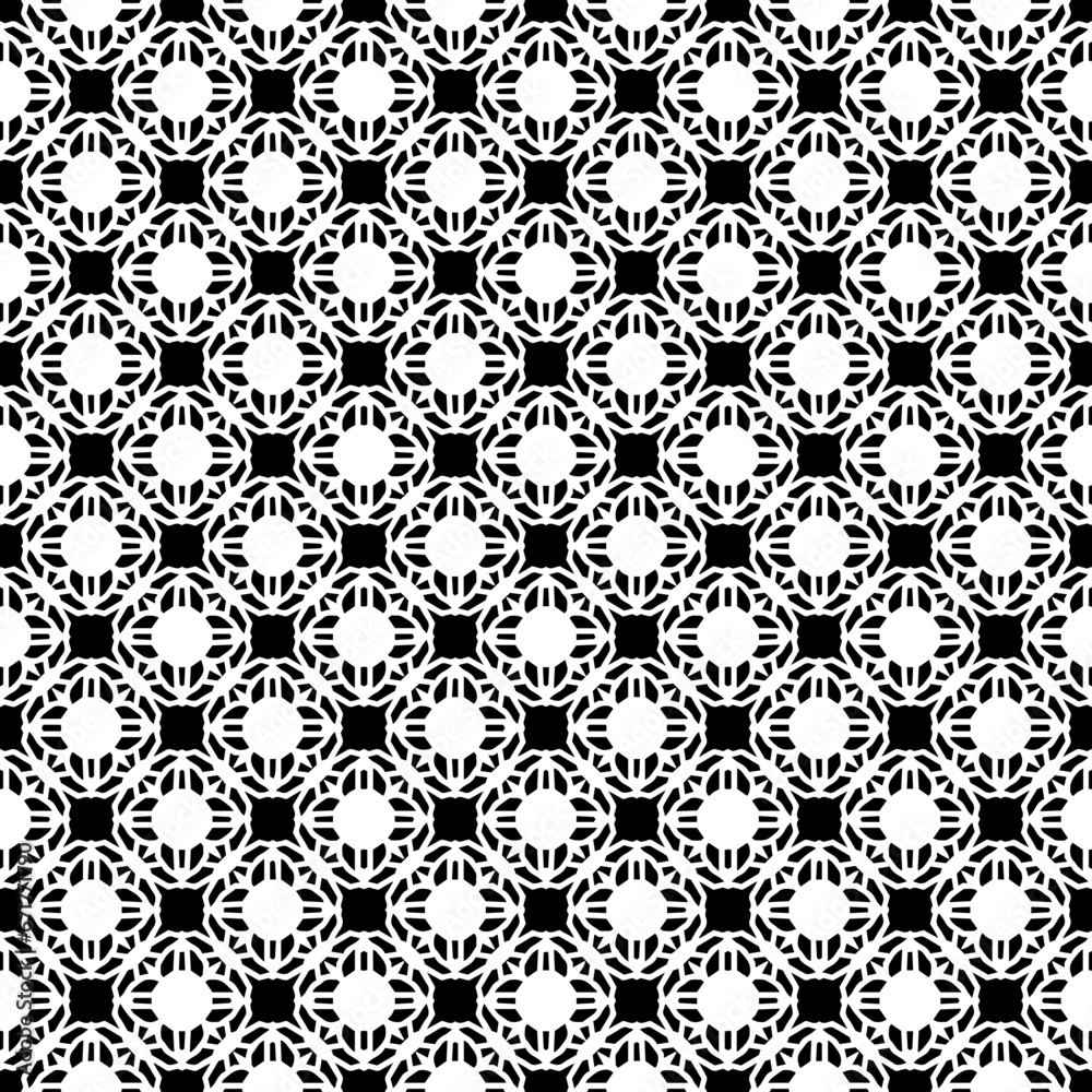 Black and white seamless abstract pattern. Background and backdrop. Grayscale ornamental design. Mosaic ornaments. Vector graphic illustration. EPS10. Black and white seamless abstract pattern. Background and backdrop. Grayscale ornamental design. Mosaic ornaments. Vector graphic illustration. EPS10.