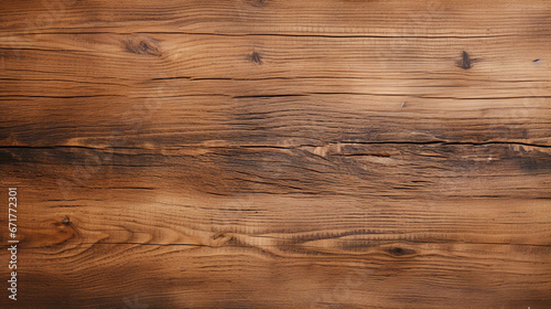 Closeup of brown rustic wooden table texture with cracks - Wood background