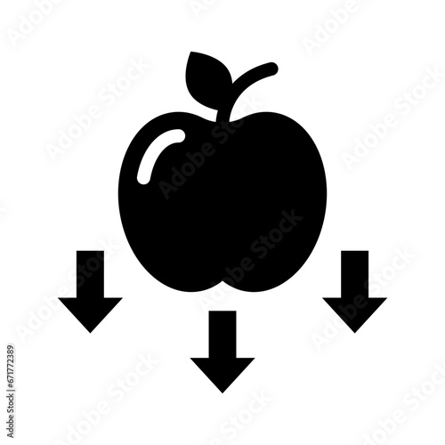 gravity glyph icon illustration vector graphic. Simple element illustration vector graphic, suitable for app, websites, and presentations isolated on white background
