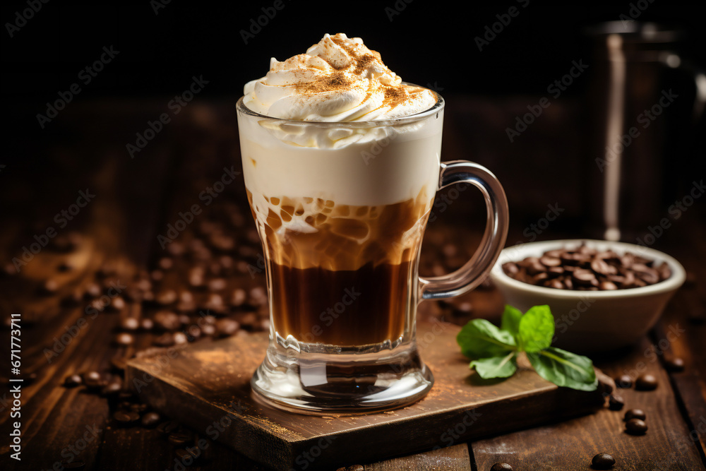 coffee latte with ice cream,ai generated coffee latte with ice cream,ai generated